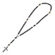 COLLANA ROSARIO LUNGO IN PIETRA CON CROCE IN EMATITE - KM24184A940/941/942