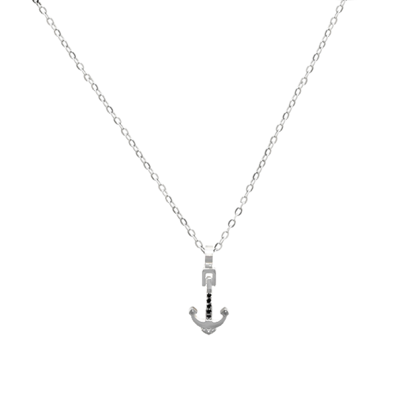 COLLANA UOMO CON CIONDOLO ANCORA CON ZIRCONIA - RD2396E193