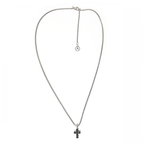 COLLANA UOMO CON CIONDOLO CROCE CON ZIRCONIA - RD2496A185