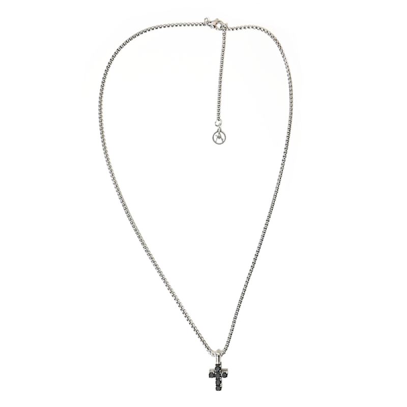 COLLANA UOMO CON CIONDOLO CROCE CON ZIRCONIA - RD2496A185