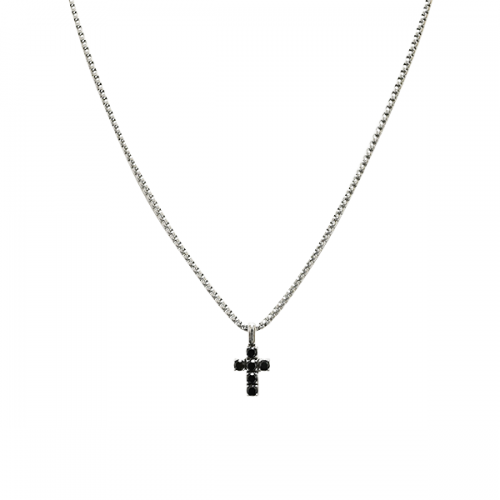 COLLANA UOMO CON CIONDOLO CROCE CON ZIRCONIA - RD2496A185