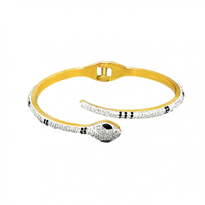 BRACCIALE RIGIDO A MOLLA CON SERPENTE - LR21828124C89