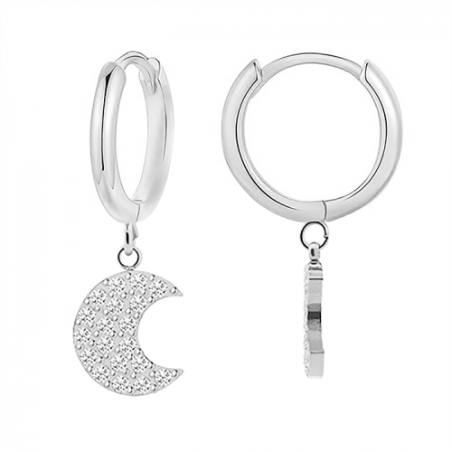 ORECCHINI A CERCHIO CON LUNA ZIRCONIA - JN24624A890