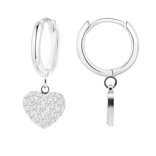 ORECCHINI A CERCHIO CON CUORE ZIRCONIA - JN24704A887