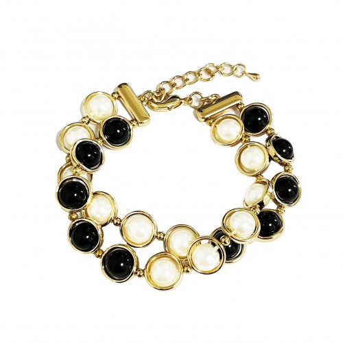 BRACCIALE CON PERLE E PIETRE -  S012440G