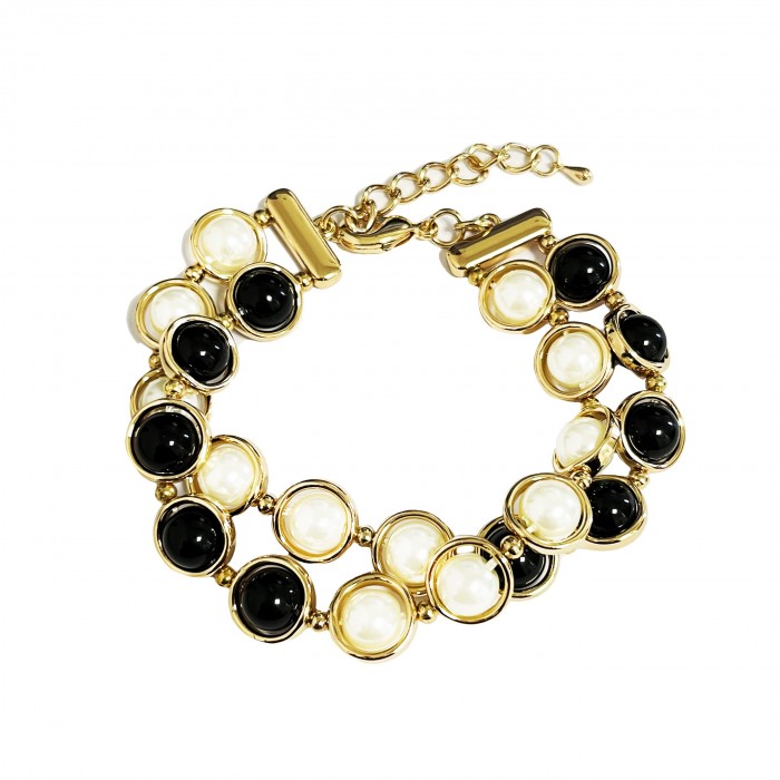 BRACCIALE CON PERLE E PIETRE -  S012440G