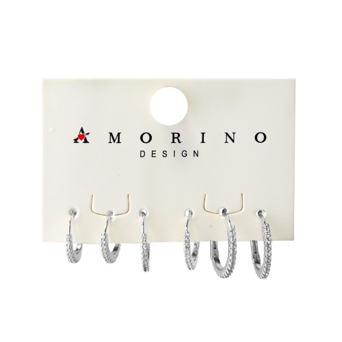 SET 6 ORECCHINI A CERCHIO DIAMANTATO - YK2272D308