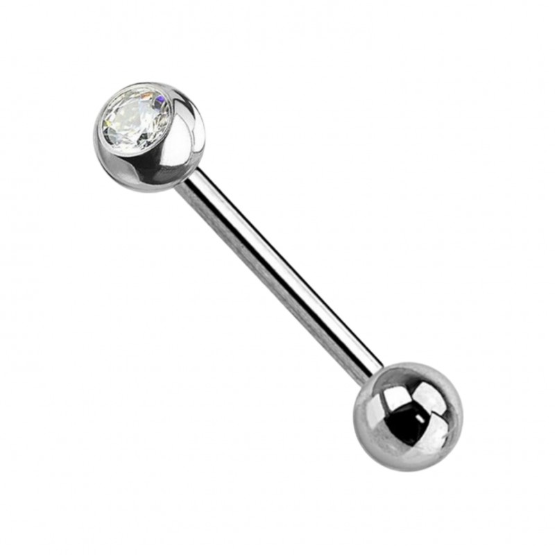 PIERCING BARBELL DRITTO CON STRASS - 6621124082860